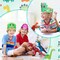 24 Pcs Color Your Own Dinosaur Crown for Kids Dino Coloring Paper Crown for Birthday Party Hats Dinosaur Theme Family Events Party Theme Events Sunday School Activities